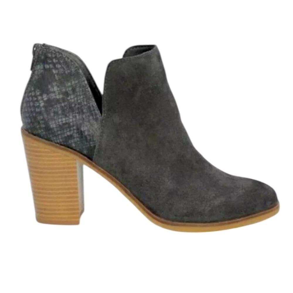 Dolce Vita Booties DV8 Shai Heeled Dark Gray Boots Size 10 Snake Print NWOT